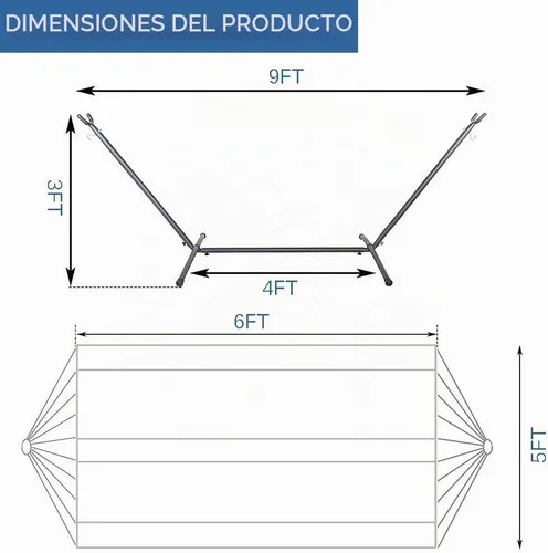 Vista 2 de Ezone Hamaca ajustable con soporte de acero que ahorra espacio, portátil, fácil de instalar para interiores y exteriores, hamaca para dos personas