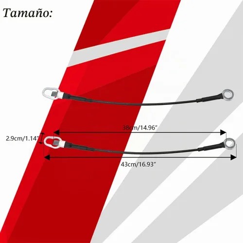 Vista 4 de RLB-HILON Cable de puerta trasera Compatible con Ford Ranger de 1993 a 2008 y Mazda B2300 B3000 B4000 de 1994 a 2007, 2 piezas, tiras de soporte
