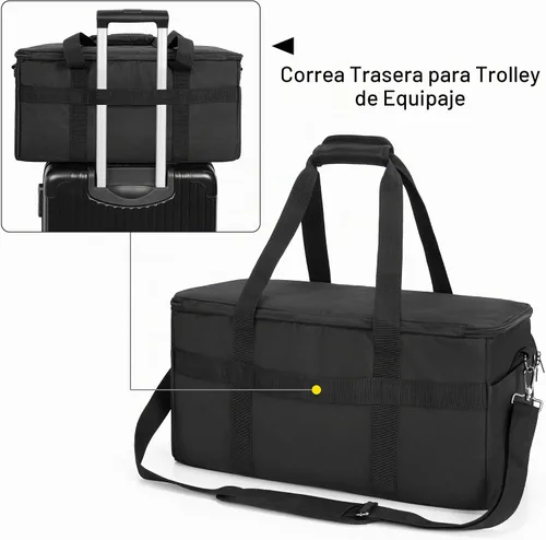 Vista 4 de LoDrid - Bolsa grande para archivos de cables con parte inferior acolchada para equipos de música, color negro