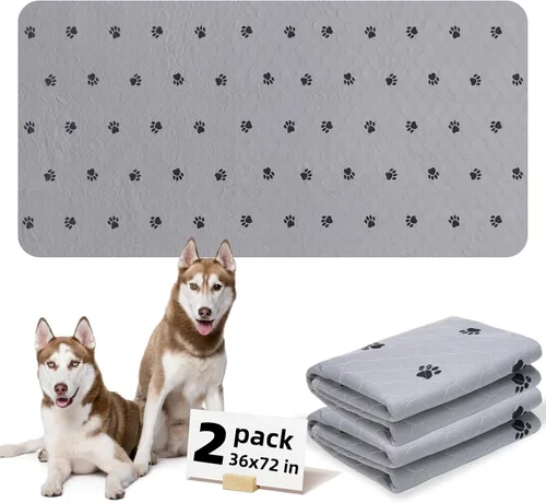Vista 15 de PUPTECK Almohadillas lavables para orina para perros – Almohadillas impermeables reutilizables de entrenamiento para cachorros – Tapete de parto