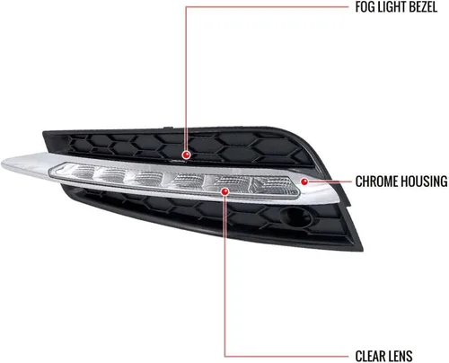 Vista 7 de Luces antiniebla para parachoques delantero, repuesto para luces de conducción+biseles para Chevy Cruze 2009-2013