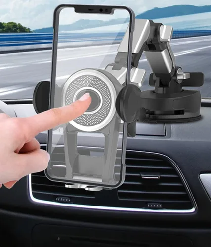 Vista 3 de Soporte de teléfono para camión, soporte de teléfono celular resistente para parabrisas de tablero, brazo largo, soporte de teléfono de coche