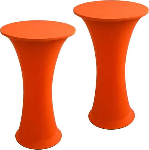Vista 15 de Mantel Redondo Elástico de Spandex para Cóctel, Paquete de 2, 24"x43" Cubierta de Mesa Ajustada Highboy Elástica, Mantel Redondo de Cóctel para Mesa