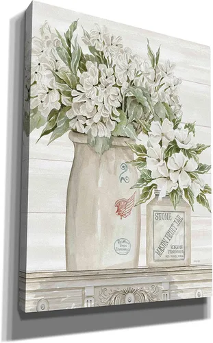 Vista 2 de Epic Graffiti 'Floral Country Crocks' de Cindy Jacobs, arte de pared en lienzo, 12 x 16 pulgadas