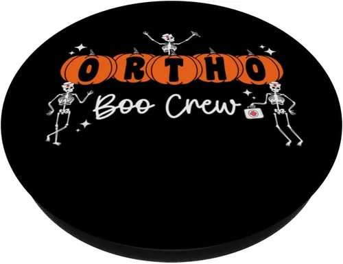 Vista 2 de Ortho Orthopedic Halloween Boo Crew Skeleton Ortho Nurse PopSockets Standard PopGrip