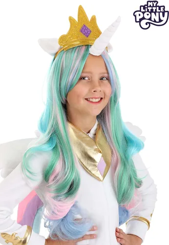 Vista 2 de My Little Pony - Peluca de princesa Celestia para niños