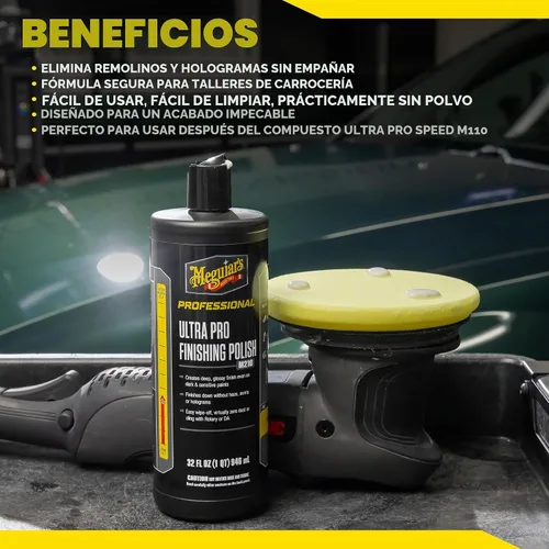 Vista 8 de Meguiar's Professional M210 Ultra Pro - Pulido de acabado, 32 onzas El esmalte de acabado para automóvil elimina espirales finos y hologramas