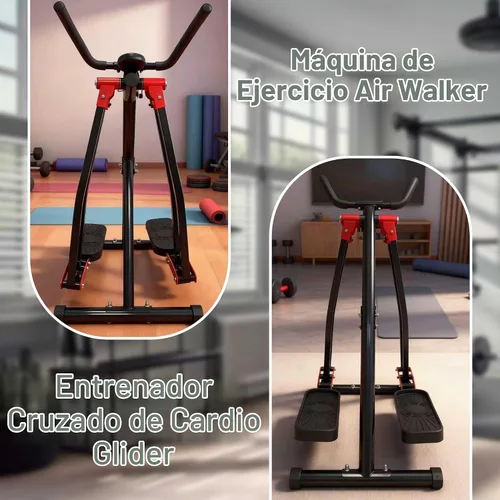 Vista 3 de Máquina de ejercicios Air Walker, entrenador elíptico Space Walker con pantalla LCD, resistencia ajustable para uso doméstico