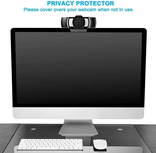 Vista 7 de Paquete de 2 fundas universales para cámara web, cubierta de lente de cámara web externa para computadora de escritorio, cubierta de obturador, clip