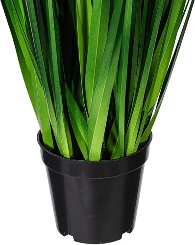 Vista 2 de Vickerman Hierba verde artificial extra completa de 36 pulgadas para uso diario con maceta de plástico negro, decoración de plantas de césped