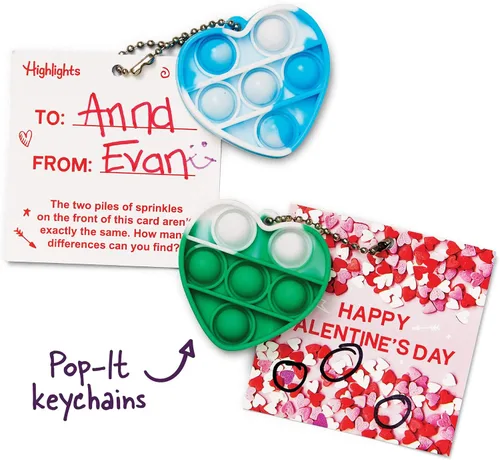 Vista 5 de Highlights for Children Pop-It Tarjetas de San Valentín para intercambio de aula para niños, paquete de 24 tarjetas de rompecabezas para el día