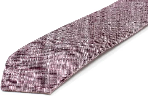 Vista 78 de Corbata delgada de algodón cambray para hombre, estilo desgastado texturizado - 2 1/2 pulgadas de ancho
