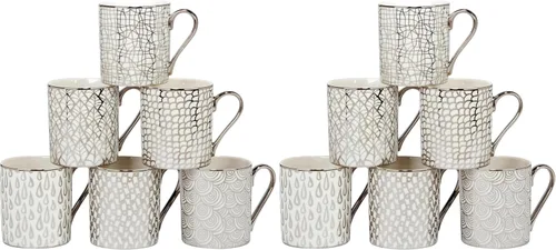 Vista 11 de Certified International Mosaic - Tazas cónicas chapadas en plata de 16 onzas, juego de 6 diseños surtidos