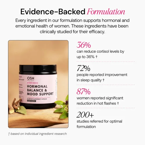 Vista 9 de Equilibrio hormonal ayurvédico para mujeres Apoyo al estado de ánimo, energía y sueño Regulador de cortisol Regula el estrógeno Alivio
