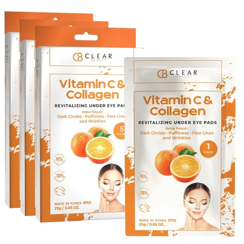 Vista 14 de Clear Beauty, Parches para debajo de los ojos de oro de 24 quilates y colágeno para ojeras y ojos hinchados, reafirmantes e hidratantes