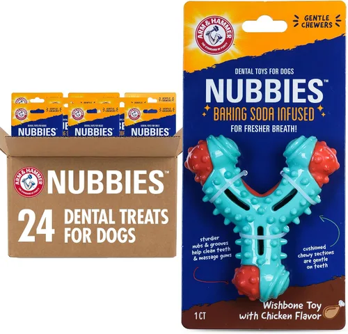 Vista 12 de Arm & Hammer for Pets Nubbies Duality Bone - Juguete dental para perros, el mejor juguete masticable para masticadores moderados, ayuda a reducir