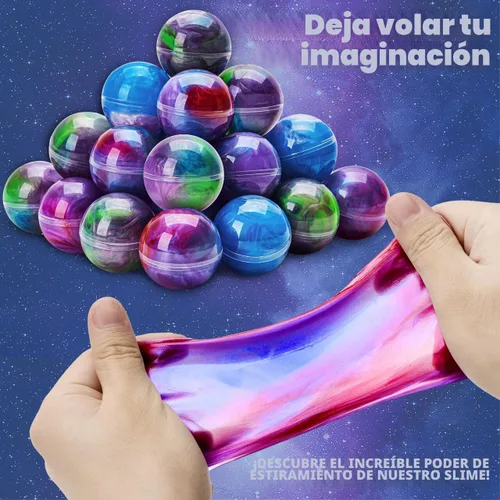 Vista 4 de JOYIN Slime Party Favors, Paquete de 24 Pelotas de Slime Galaxia - Elásticas, No Pegajosas, Sin Desorden, Alivio del Estrés y Seguras - Juguetes