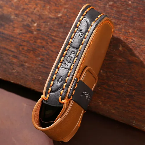 Vista 6 de OLLEN Funda para llavero de cuero genuino, compatible con BMW 2023~arriba Nueva Serie 5/7 740i 760i X1 X2 X3 X5 X6 X7 XM IX IX3 I5 I7, etc.