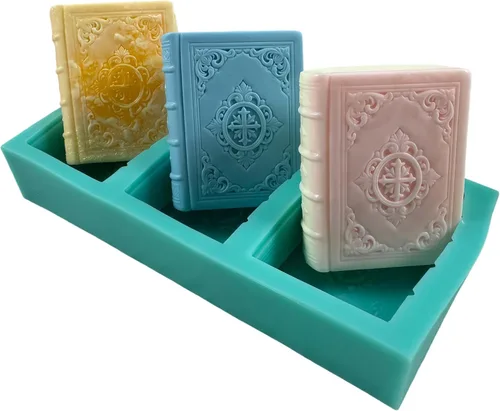 Vista 12 de Molde de jabón de silicona de dos libros, moldes de cera de vela hechos a mano, molde de silicona para pastel de mousse de chocolate, gelatina
