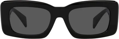 Vista 3 de Versace Lentes de sol para mujer, montura negra, lentes gris oscuro, 2.126in