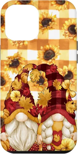 Vista 25 de iPhone 16 Autumn Fall Gnome Pumpkin Buffalo Plaid Pattern Sunflower Case