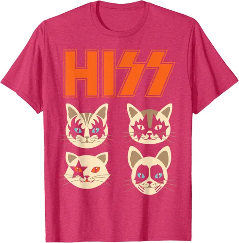 Vista 22 de Camiseta Hiss Funny Cats Kittens Rock Rockin, Negro