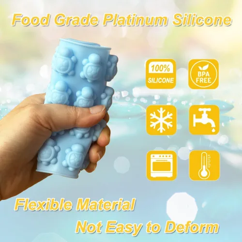 Vista 7 de Paquete de 2 moldes de chocolate con 36 cavidades de silicona de tortuga para pasteles, gomitas, gelatina, cubitos de hielo, herramientas