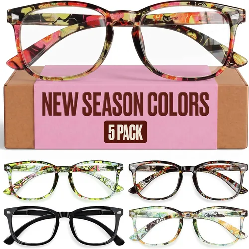 Vista 14 de CCVOO Mix & Match - Gafas de lectura para mujer, ligeras, ajuste cómodo, visión clara, bloqueo de luz azul