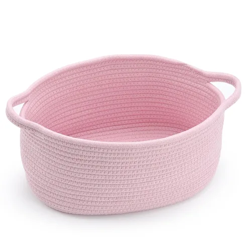 Vista 16 de Happyiren Linda Cesta Tejida para Regalo – Cesta de Regalo Vacía Beige para Guardería, Regalos de Fiesta de Bebé, Cumpleaños, Boda, Cestas Boo