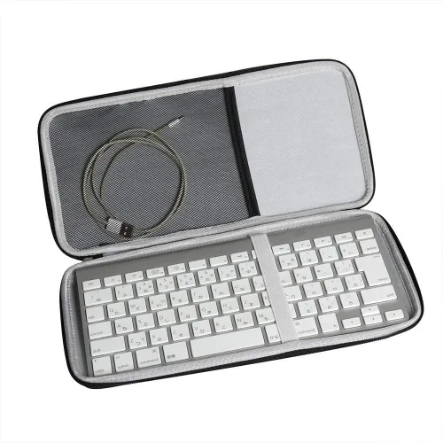Vista 3 de Hermitshell Estuche rígido de viaje para teclado Bluetooth inalámbrico Apple MC184LL/B (PU, negro)