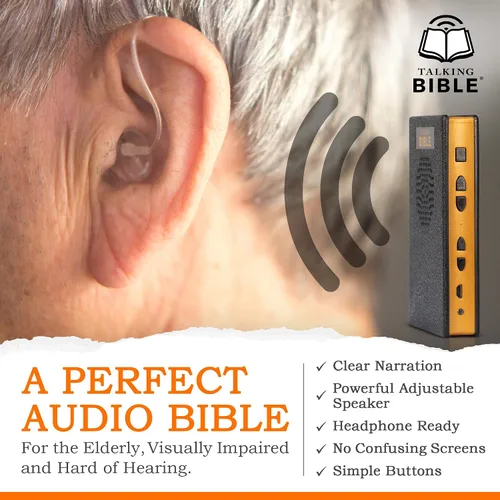 Vista 5 de Reproductor electrónico de audio de la Santa Biblia en inglés para personas mayores, niños y ciegos, alimentado por energía solar y recargable por