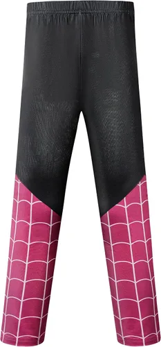 Vista 5 de sunmond Disfraz de Spider Gwen para niñas, disfraz de superhéroe fantasma, Stacy, vestido de cosplay, perfecto para uso diario y Halloween