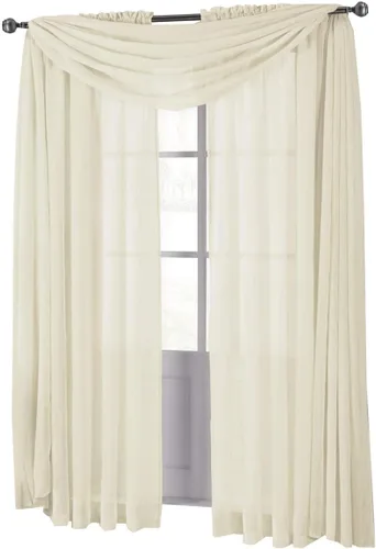 Vista 17 de sheetsnthings Solid Abri Panel de Cortina Transparente Arrugada con Bolsillo para Barra, 50 Pulgadas de Ancho x 63 Pulgadas de Largo, Negro