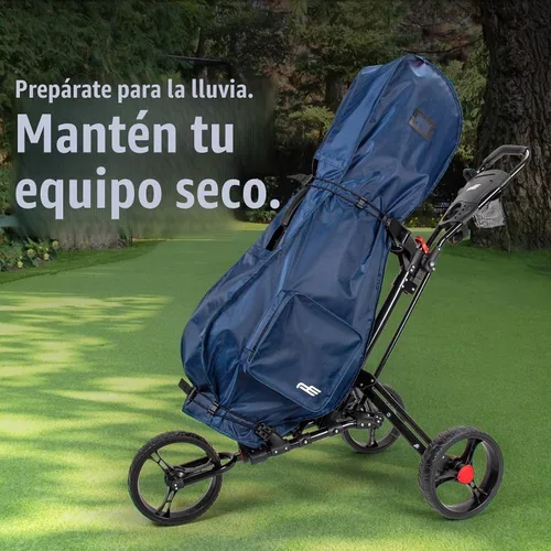 Vista 5 de Funda impermeable de PVC 300D para bolsa de golf, bolsa de golf, duradera, ligera y fácil de maniobrar Negro