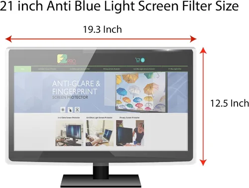 Vista 2 de Filtro de pantalla anti luz azul para monitor de escritorio de pantalla ancha de 21,5 pulgadas, bloquea la luz azul dañina excesiva, reduce