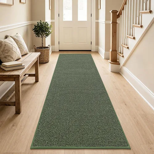 Vista 29 de BEQHAUSE Alfombra de Entrada de 20"x32" Tapete Interior para Puerta Antideslizante Lavable, Alfombras de Pasillo Absorbentes y Resistentes a Manchas