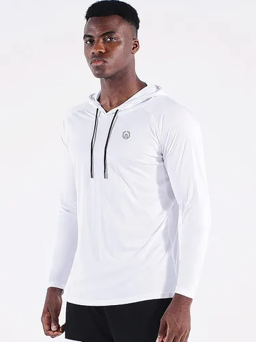 Vista 4 de Neleus - Camiseta deportiva de manga larga con capucha para hombre, ideal para correr