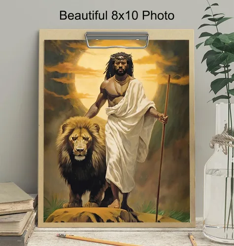 Vista 4 de Arte afroamericano, póster de Jesús para hombre negro, regalos cristianos inspiradores para afroamericanos, hombres negros, mujeres, arte religioso