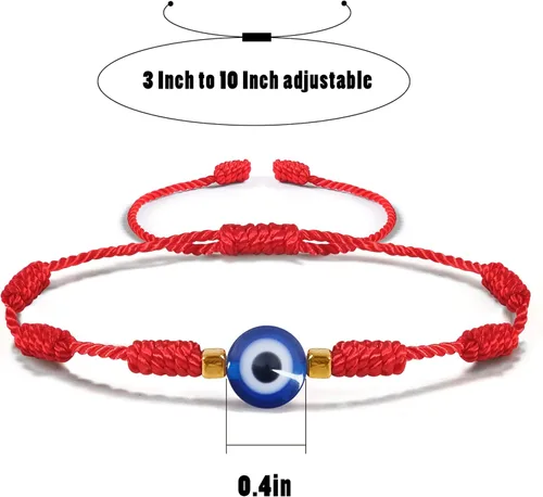 Vista 2 de VIBILIA Pulseras contra el mal de ojo para mujeres y hombres, hechas a mano, trenzadas, de buena suerte, cuerda de cuerda, hilo de amistad, cuerda