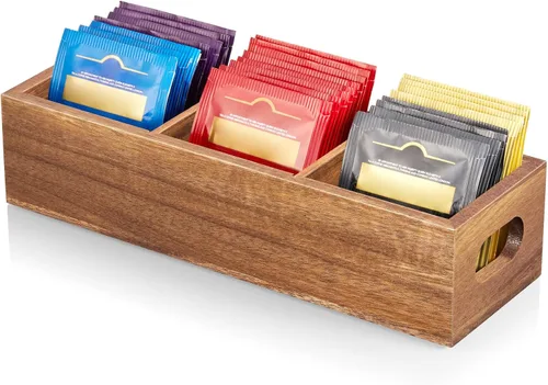 Vista 10 de Soporte para bolsitas de té con 2 ranuras, acacia