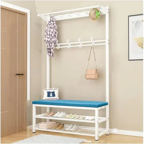 Vista 8 de Perchero - Taladro 4 en 1 con Zapatero Hall Organizador de almacenamiento para muebles de entrada con ganchos industriales para muebles con metal