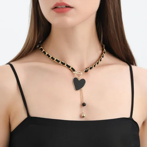 Vista 5 de Gargantilla de terciopelo negro con pedante de sol de árbol de corazón negro para mujeres y niñas, regalo de joyería para novia, familia y amiga