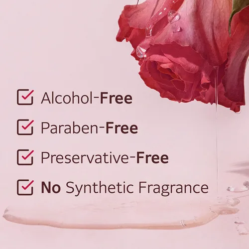 Vista 4 de Tóner rosa orgánico certificado por USDA, tóner facial hidratante y calmante por USDA, aceite de rosa, cuidado diario de la piel, inspirado