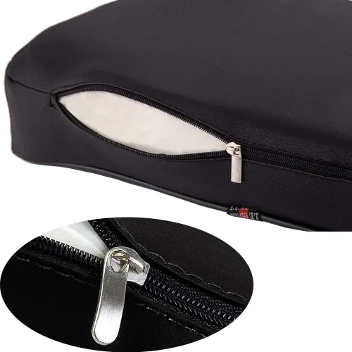 Vista 7 de Cojín lumbar de cuero artificial, almohada de apoyo para la parte inferior de la espalda del asiento del automóvil con espuma viscoelástica suave