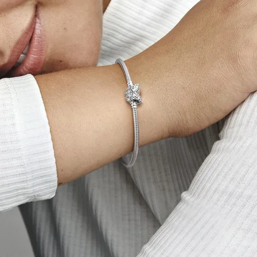 Vista 5 de PANDORA Moments - Pulsera de cadena de serpiente con cierre de mariposa