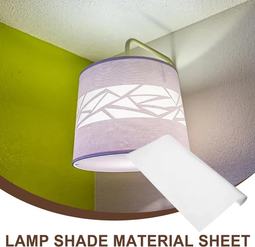 Vista 6 de 2 piezas de pantalla de lámpara de PVC material de repuesto para bricolaje, hojas de bloqueo de luz no adhesivas blancas para pantalla personalizada