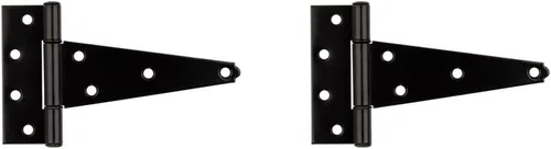 Vista 3 de National Hardware N129-155 V286 Bisagras en T extra pesadas en negro, paquete de 2, 6 pulgadas