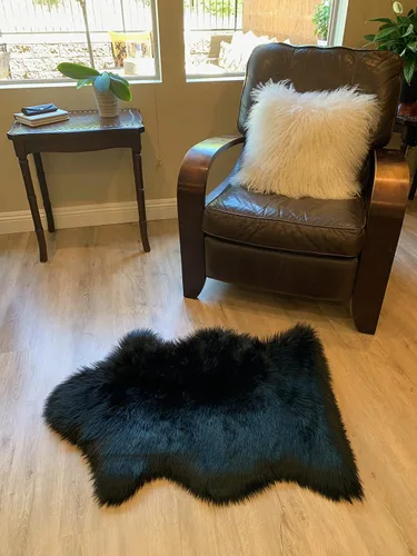 Vista 20 de LAMBZY Alfombra de pelo de oveja sintética, hipoalergénica, súper suave, sedosa para sala de estar, habitación de los niños, sofá