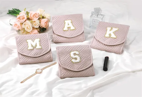 Vista 7 de Regalos para mujeres, estuche de joyería de viaje, estuche plegable personalizado para joyas de viaje para mujer, bolsa de joyería esencial