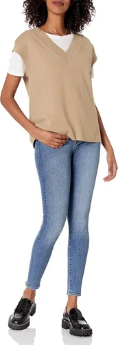 Vista 4 de The Drop Chaleco tipo suéter Zhen con cuello en V para mujer